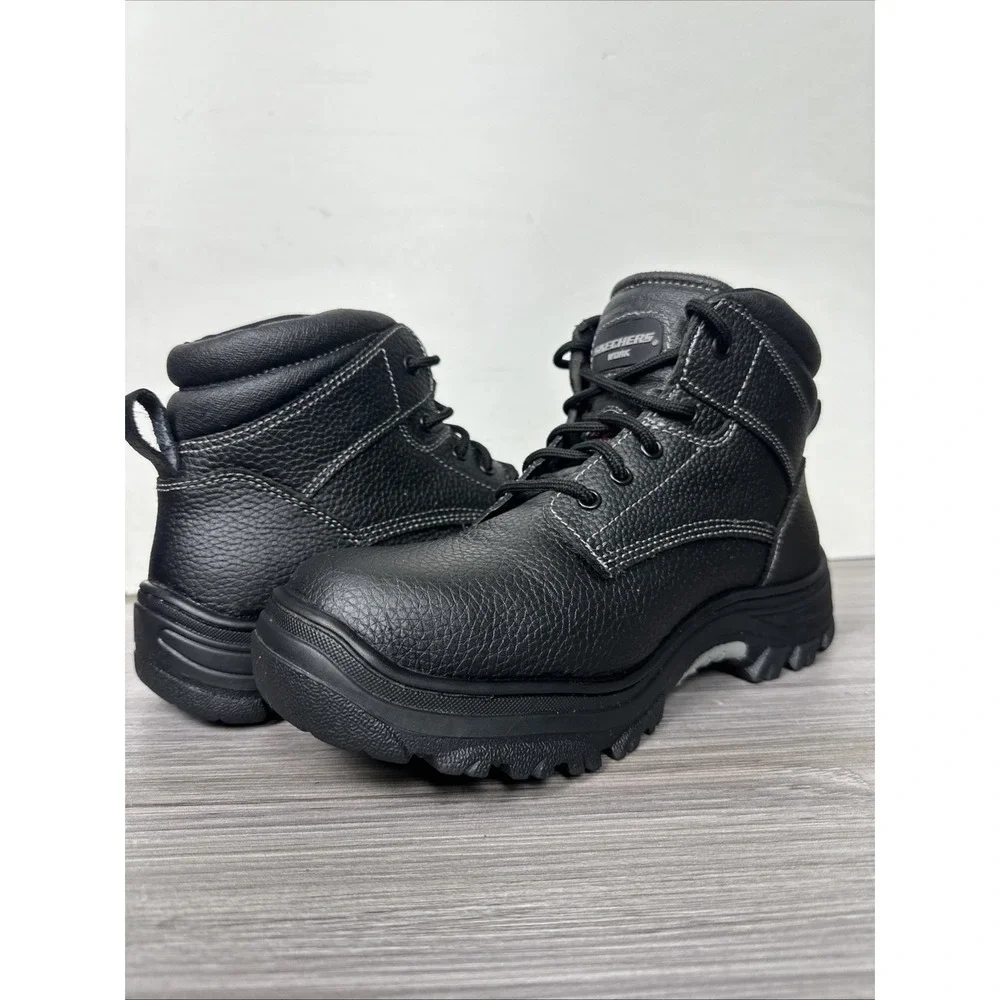 Skechers Burgin-Tarlac‎ Steel Toe Boot Black Mens Size 10.5W